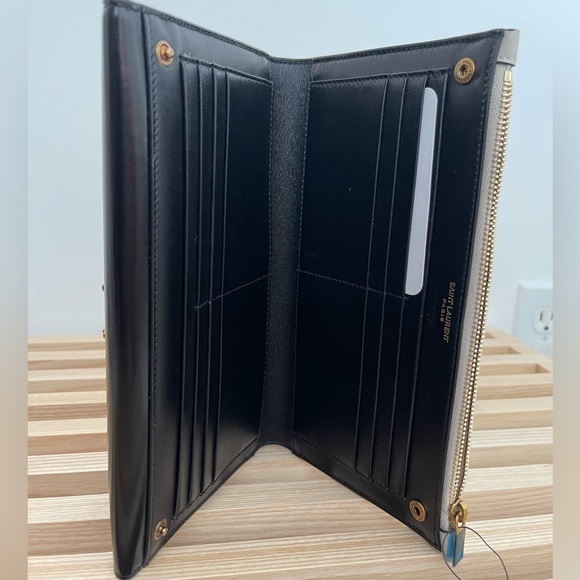 Saint Laurent YSL Monogram Wallet/Black/Cream - Picture 3 of 16